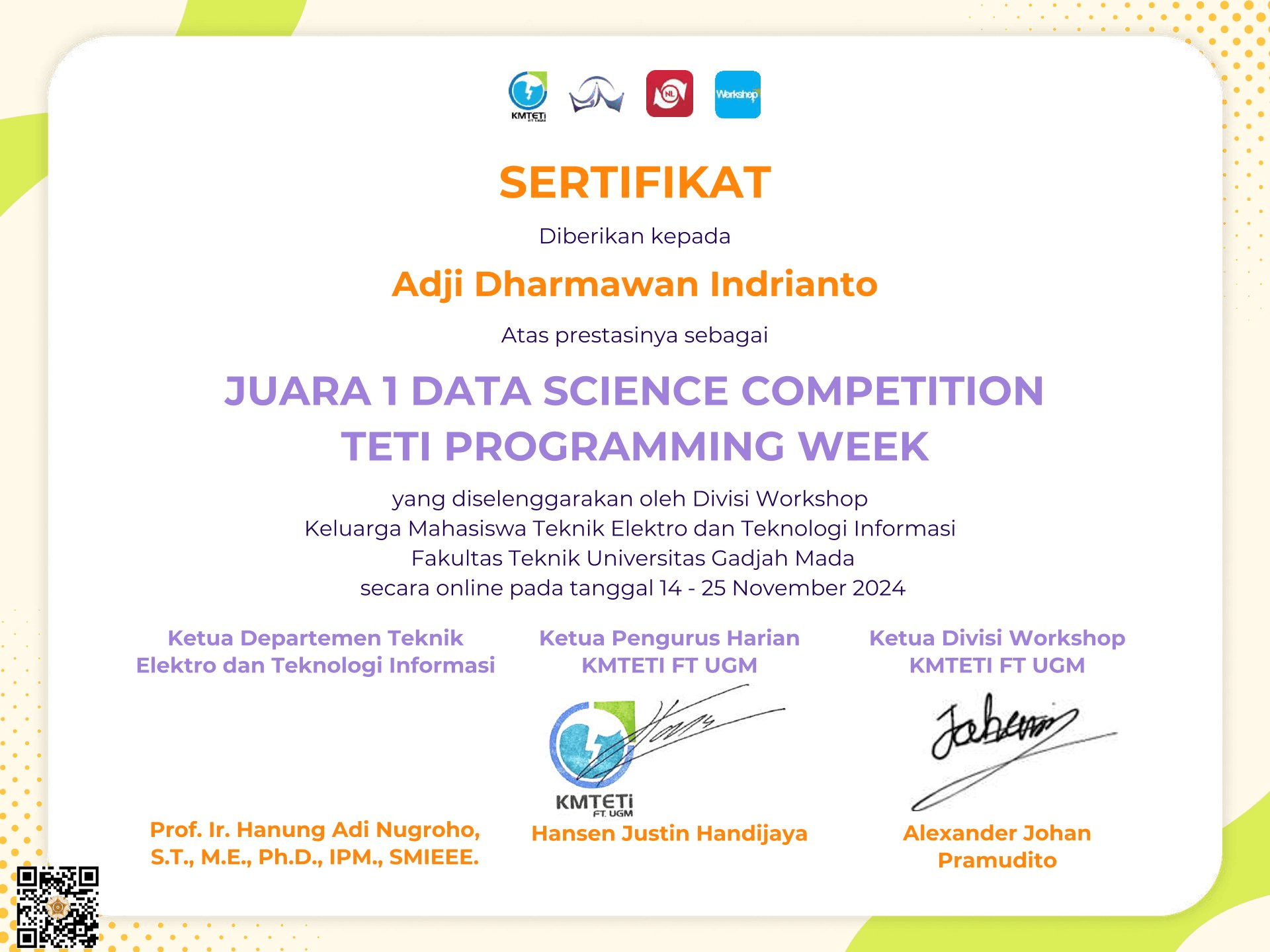 1st Place — Data Science Competition